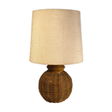 Rattan table lamp and fabric