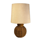 Rattan table lamp and fabric