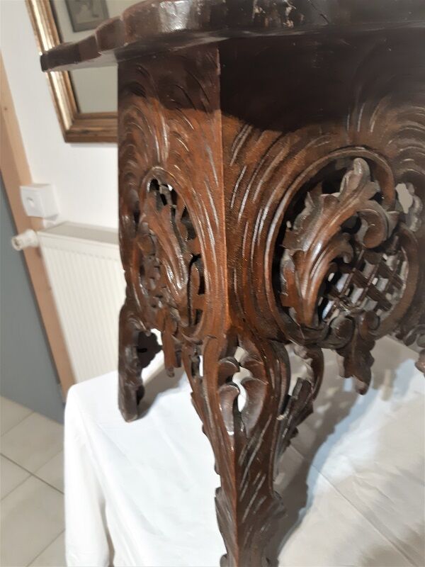 Rustic carved stool black forest