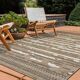 Relief jute rug in white and black 80x150 cm