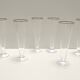 Set of Six Octagonal Hand Blown Murano Glass Flutes by Carlo Moretti, Italy