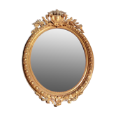 Old large oval golden mirror 81x116cm