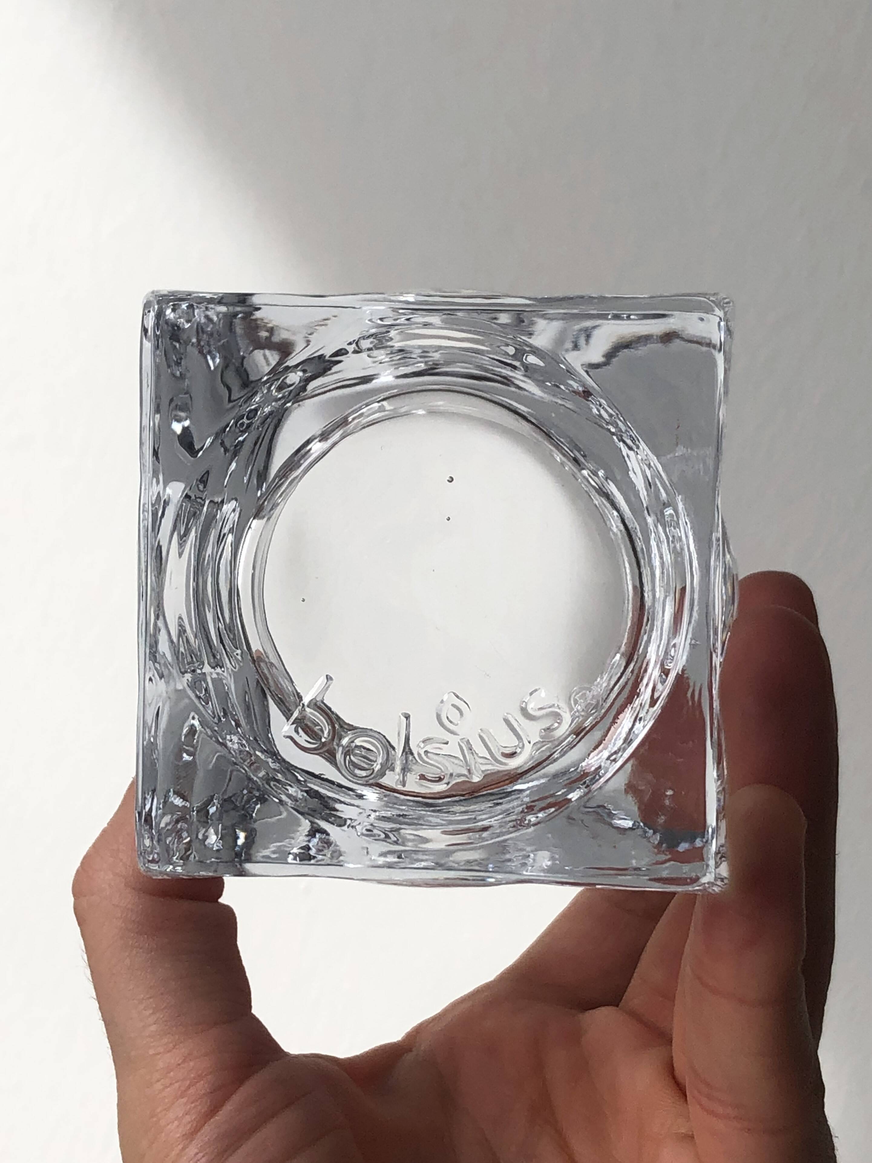 Pencil holder or plant pot in thick crystal glass
