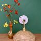 Vintage angled wall lamp with pale yellow Clichy glass shade