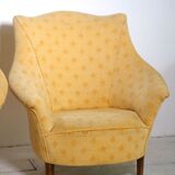 Pair of yellow vintage armchairs