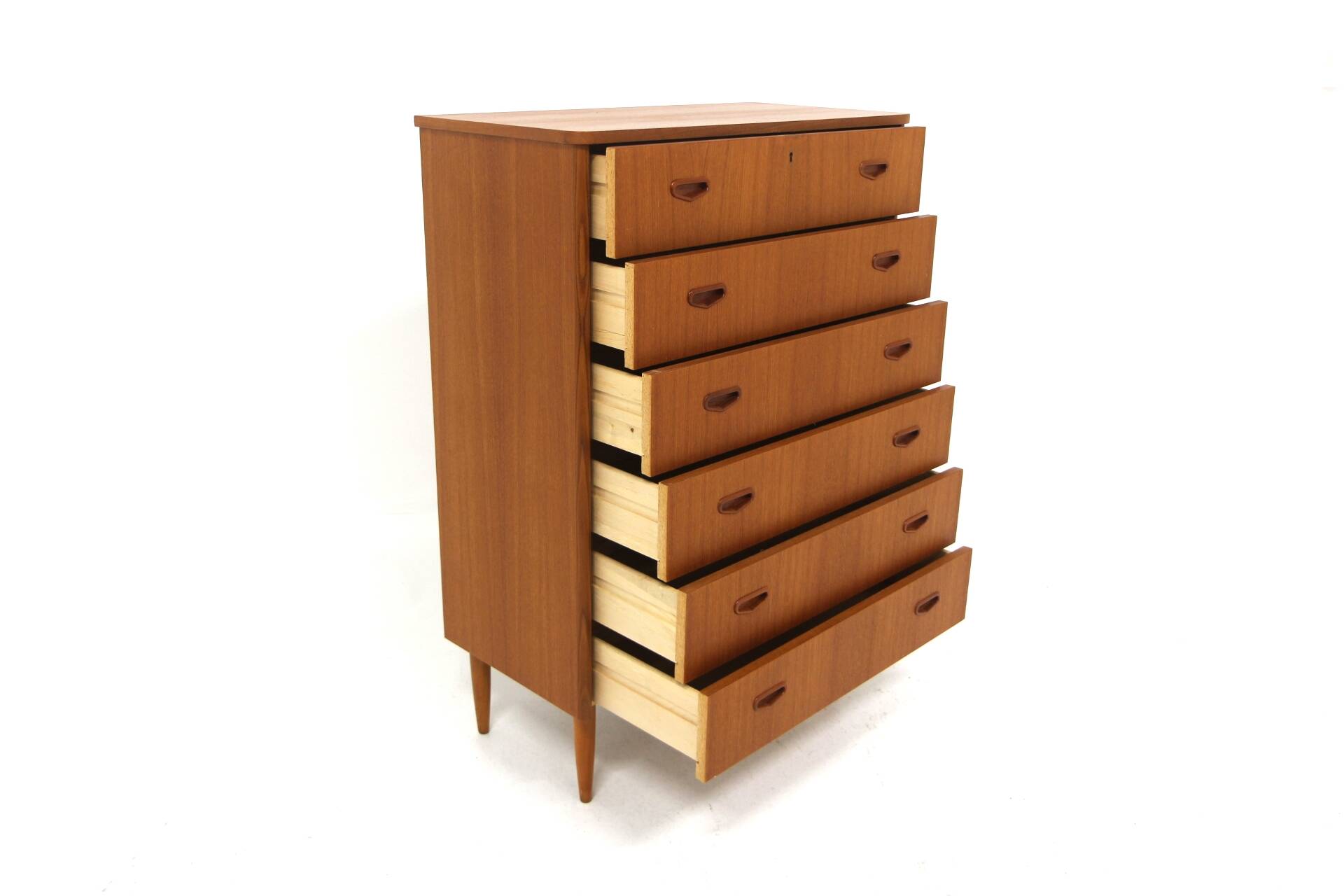 Scandinavian "tallboy" chest of drawers in teak, Sweden, 1960