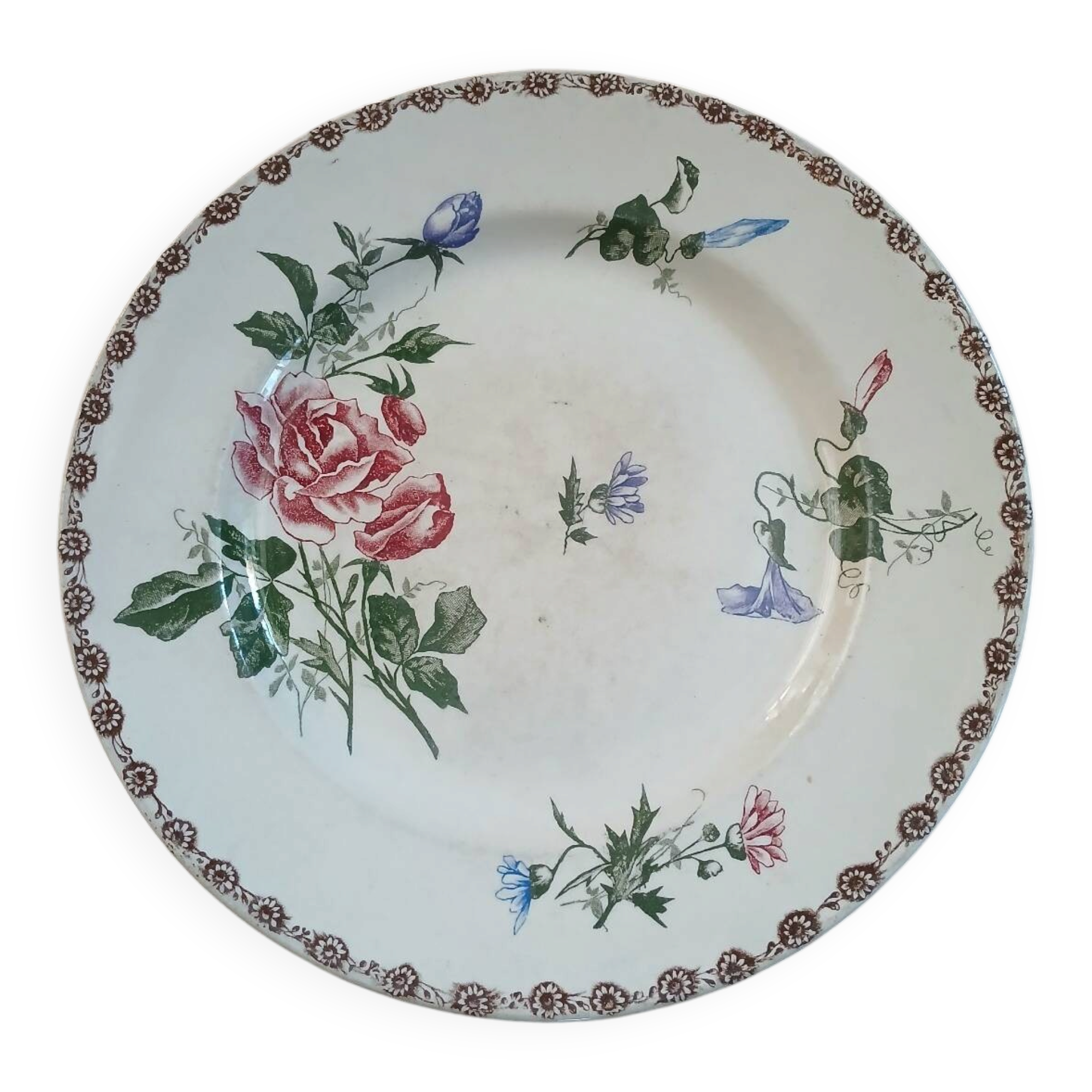 Old polychrome ironstone plate