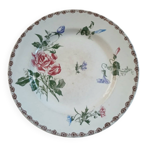 Plat ancien en terre - polychrome