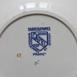 2 hollow plates in iron earth model "Capri" Digoin Sarreguemines art deco