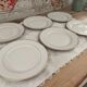 Set of 6 fine porcelain dessert plates from Bohemia with a gold rim.