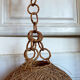 Suspension corde et rotin vintage