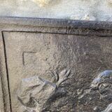 Plaque cheminée fonte ancienne cupidon