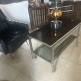70s coffee table in chromed metal