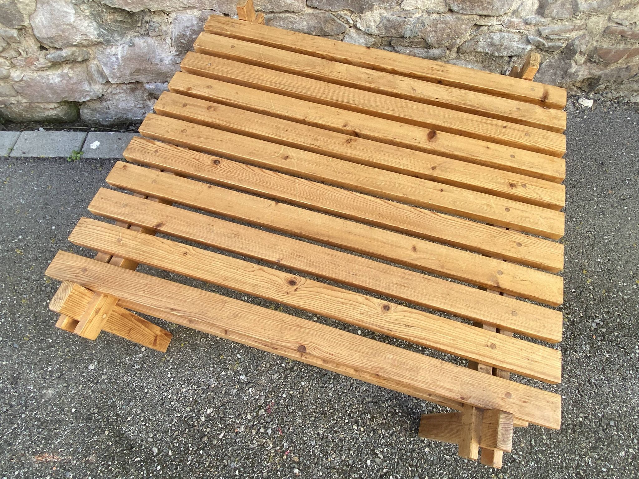 Table basse style scandinave Pin vintage 1970 déco bohème