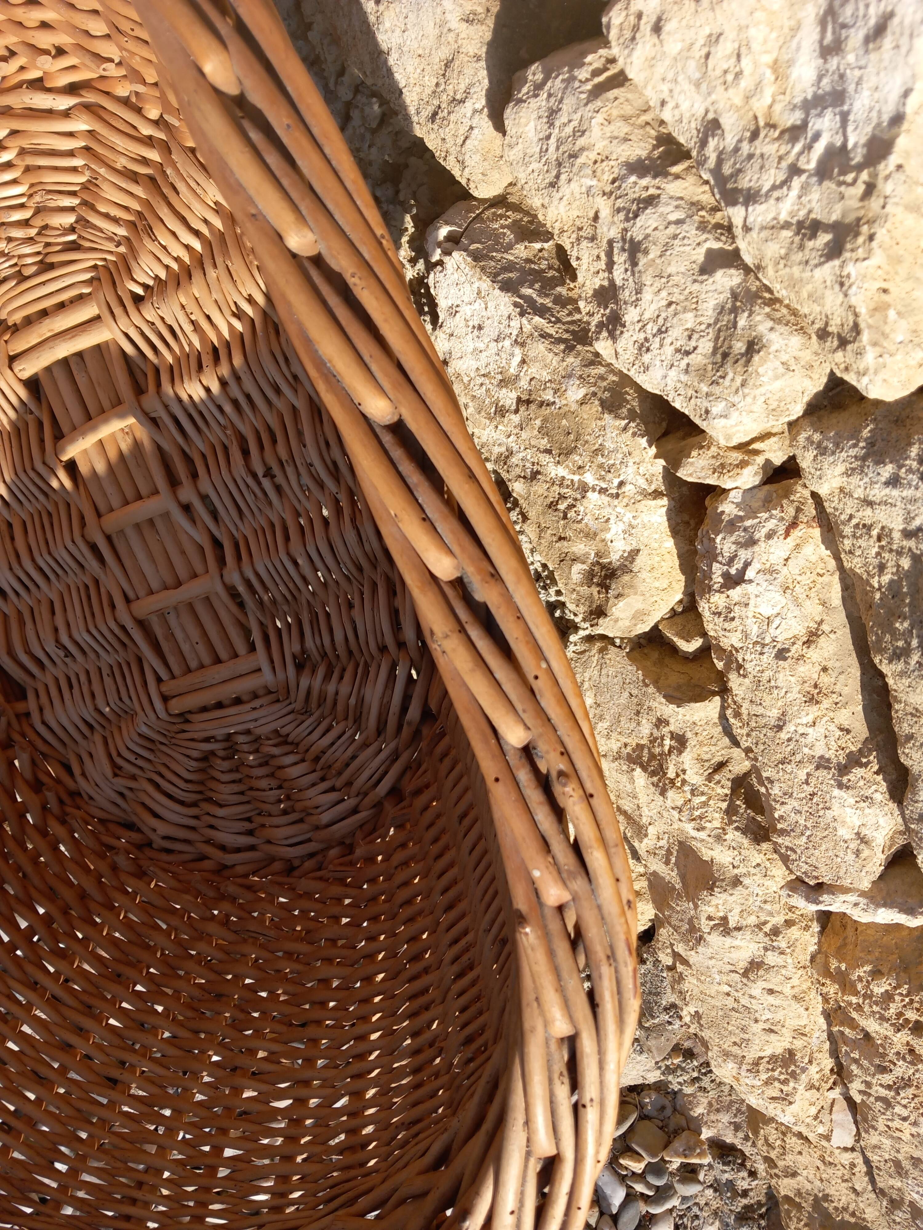 Handmade wicker laundry basket