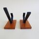 Vintage teak wall hooks, mid century coat hooks