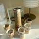 Vintage stoneware coffee set and ceramic cups