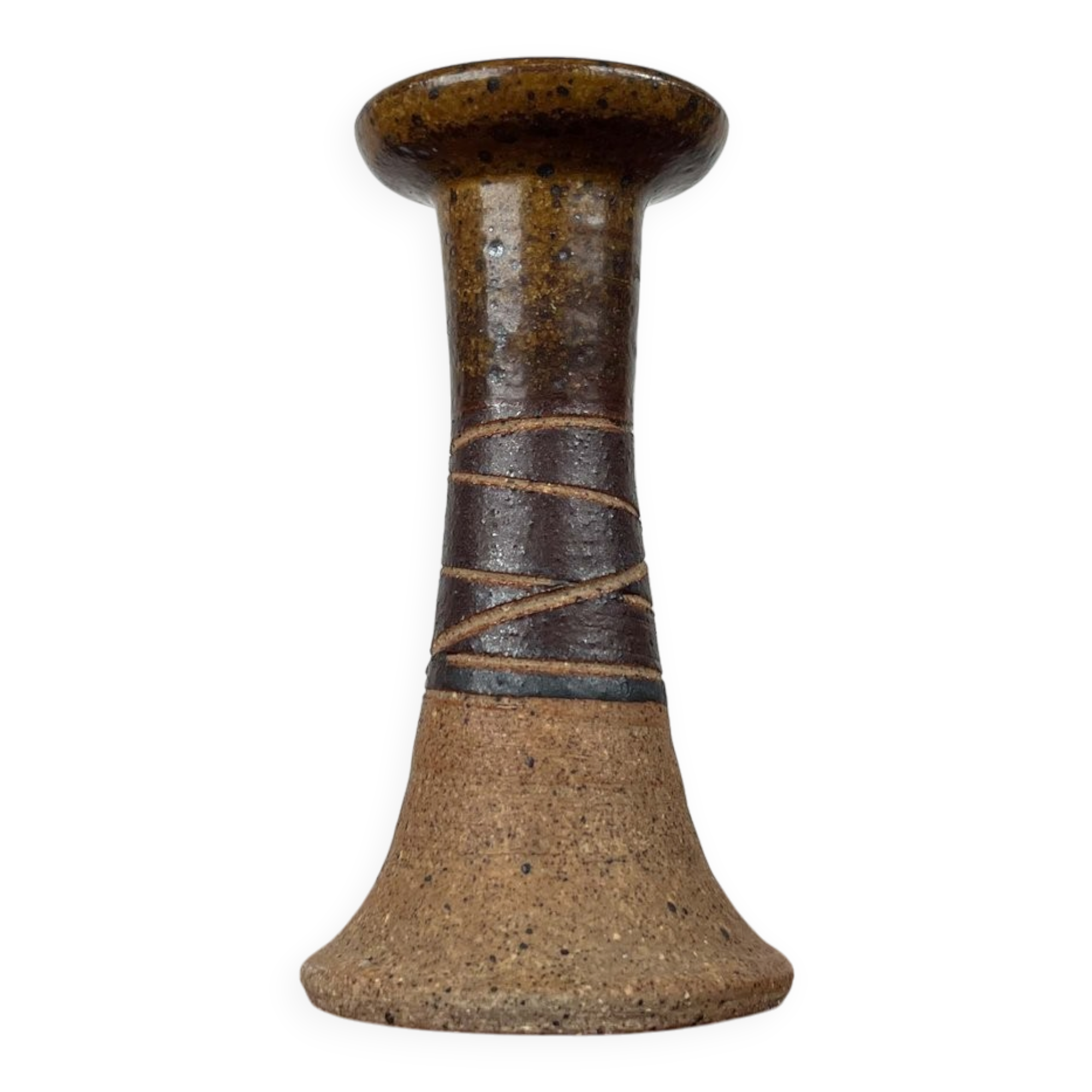 Danish studio pottery candlestick by Tue Poulsen for Tue Keramik, 1960s.