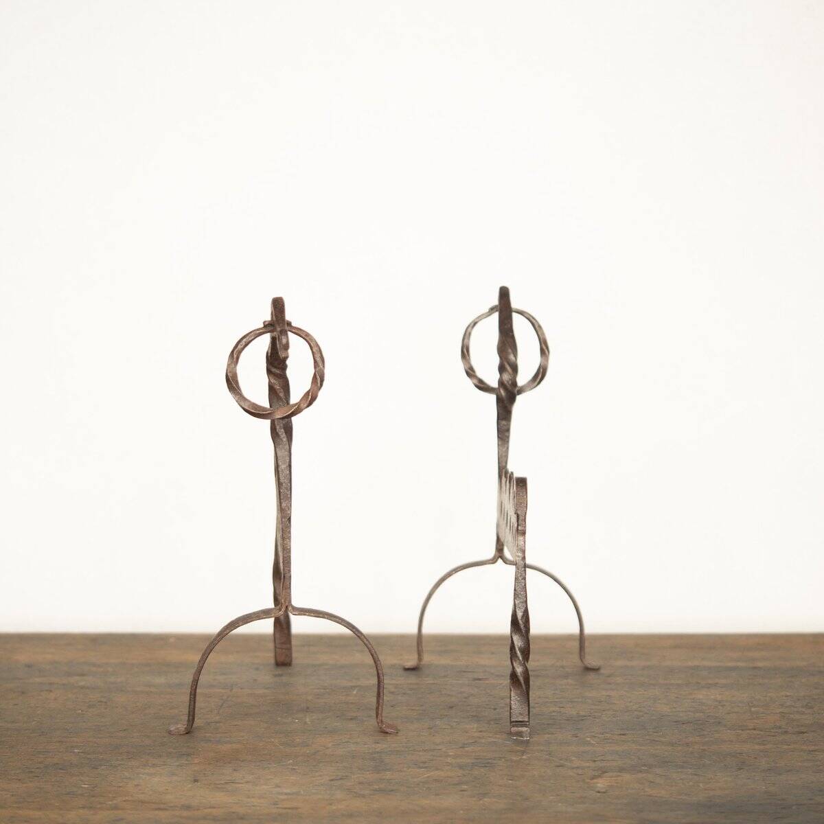 Hand-forged zoomorphic candle holders, Italy, 1950s, set of 2