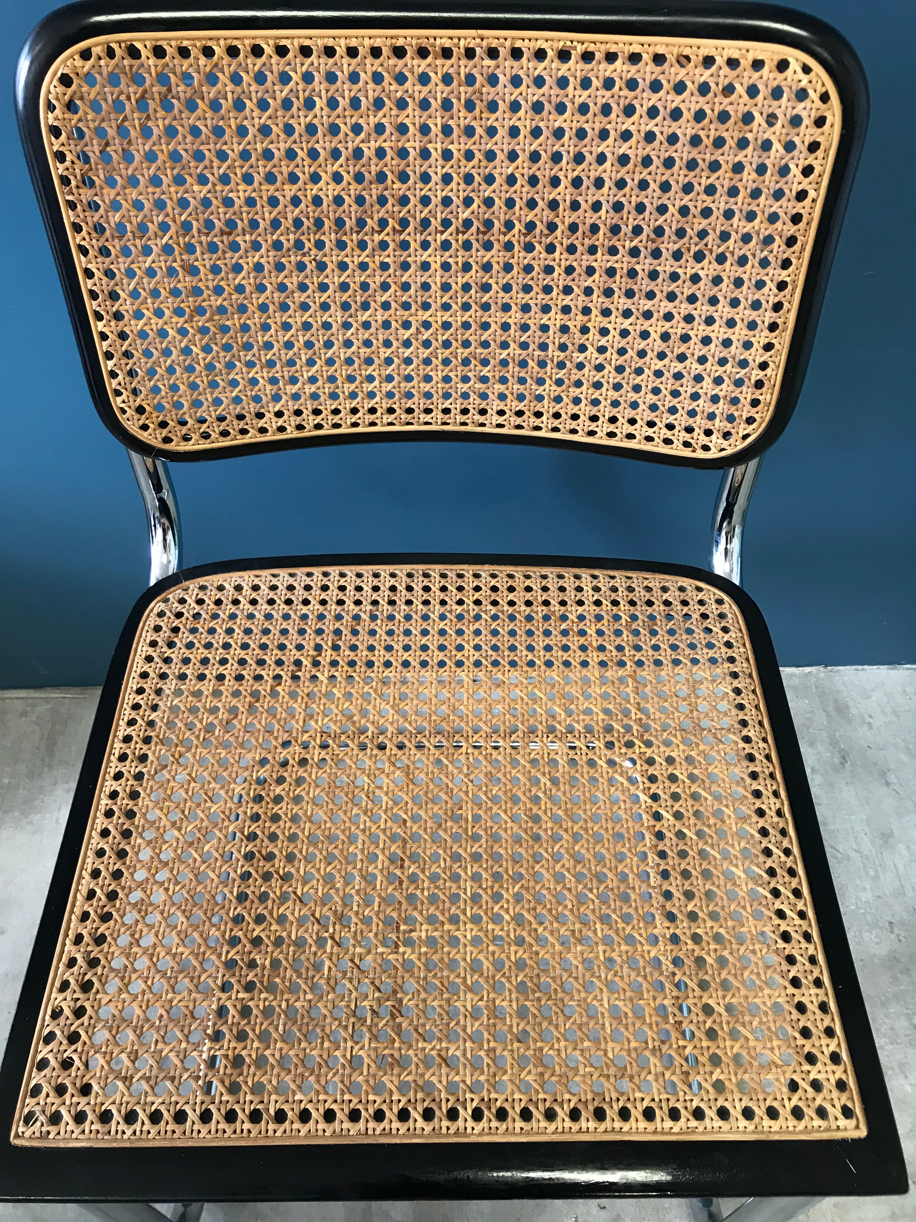 B32 Marcel Breuer 80's black and chrome chair