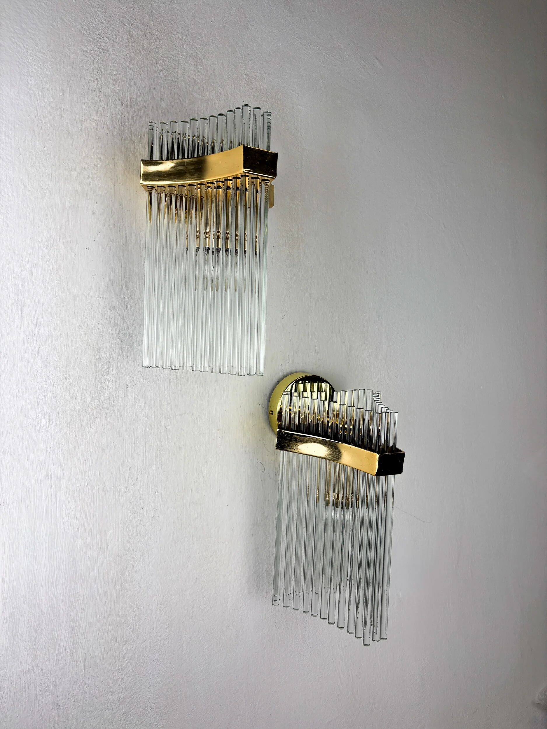Pair of Gaetano Sciolari wall lights for Lightolier, Italy, circa 1970