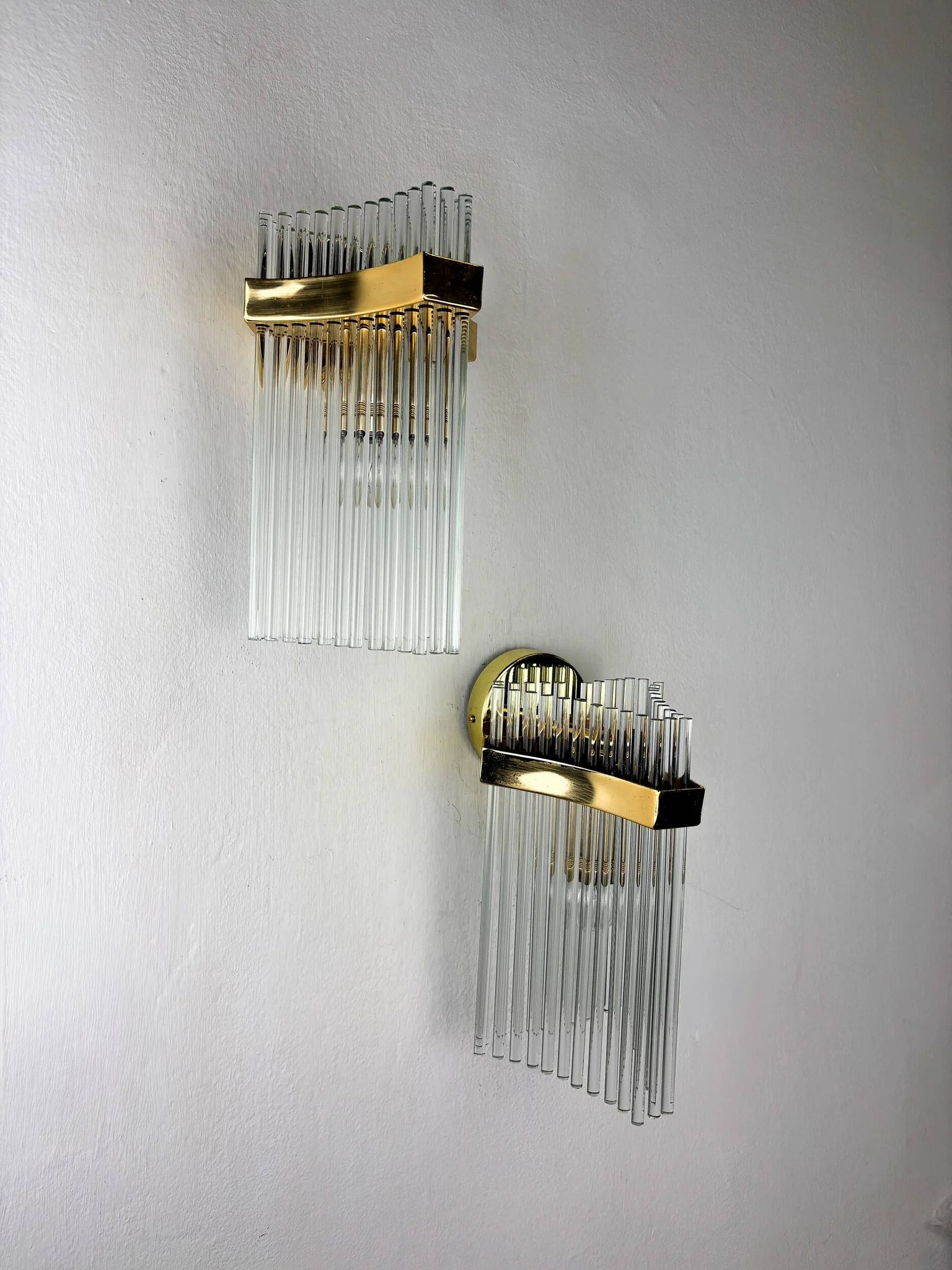 Paire de appliques murales Gaetano Sciolari pour Lightolier, Italie, vers 1970
