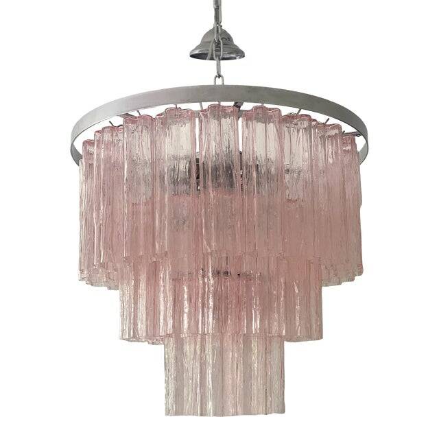 Contemporary “Tronchi” Murano Glass Chandelier in Venini Style