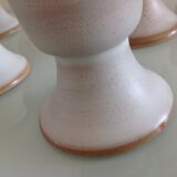 Suite of six mazagrans in grey-beige / vintage ceramic 70s-80s