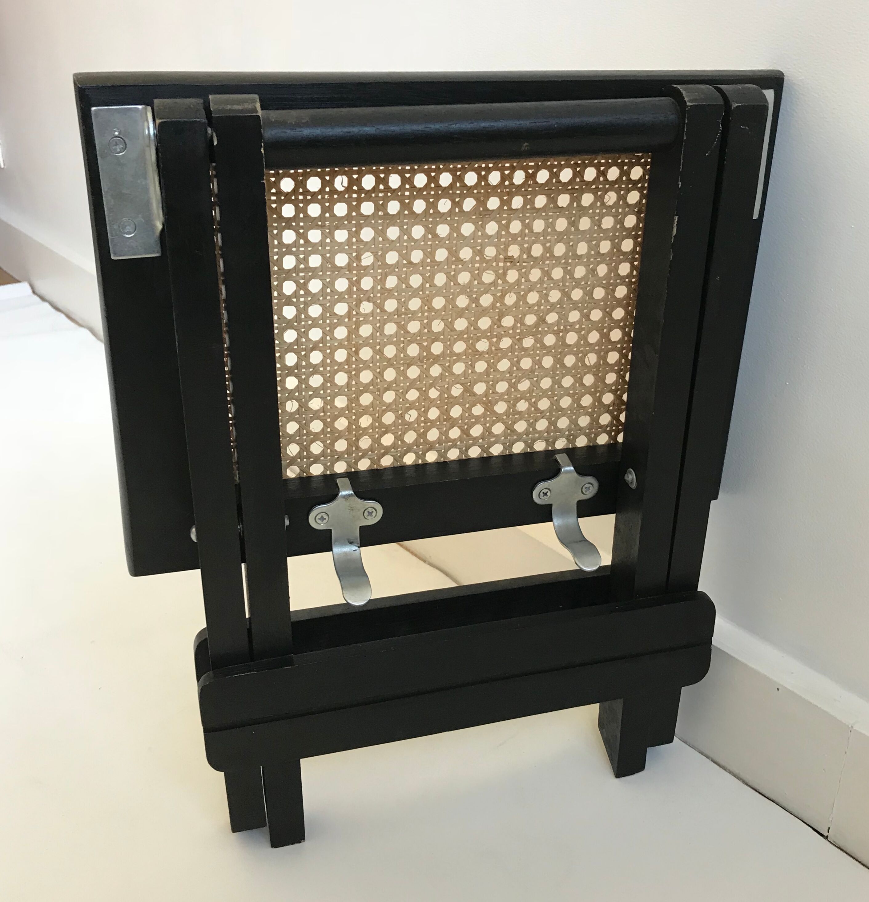 Stool in black folding caning