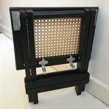 Stool in black folding caning