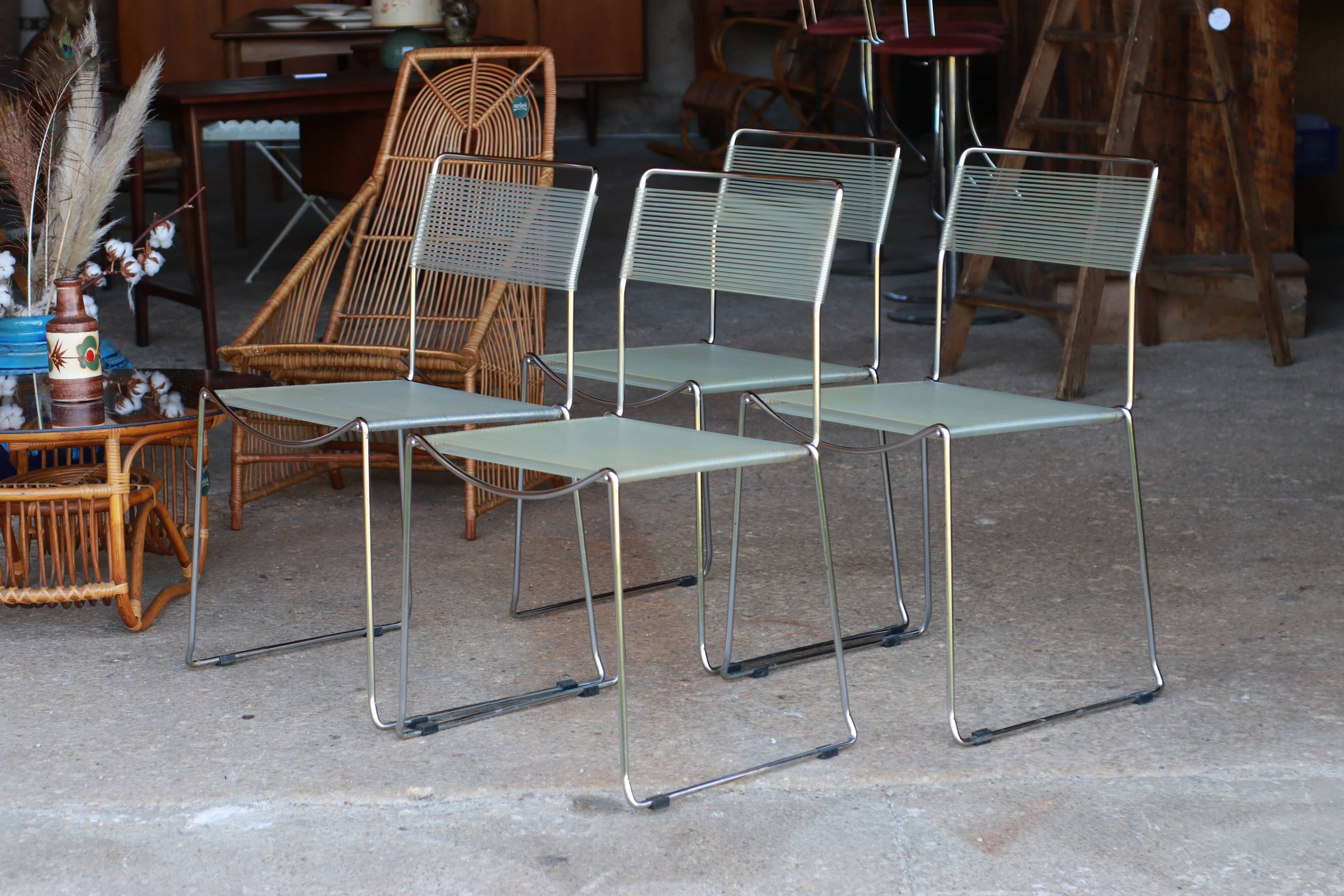 4 Spaghetti chairs by Giandomenico Belotti