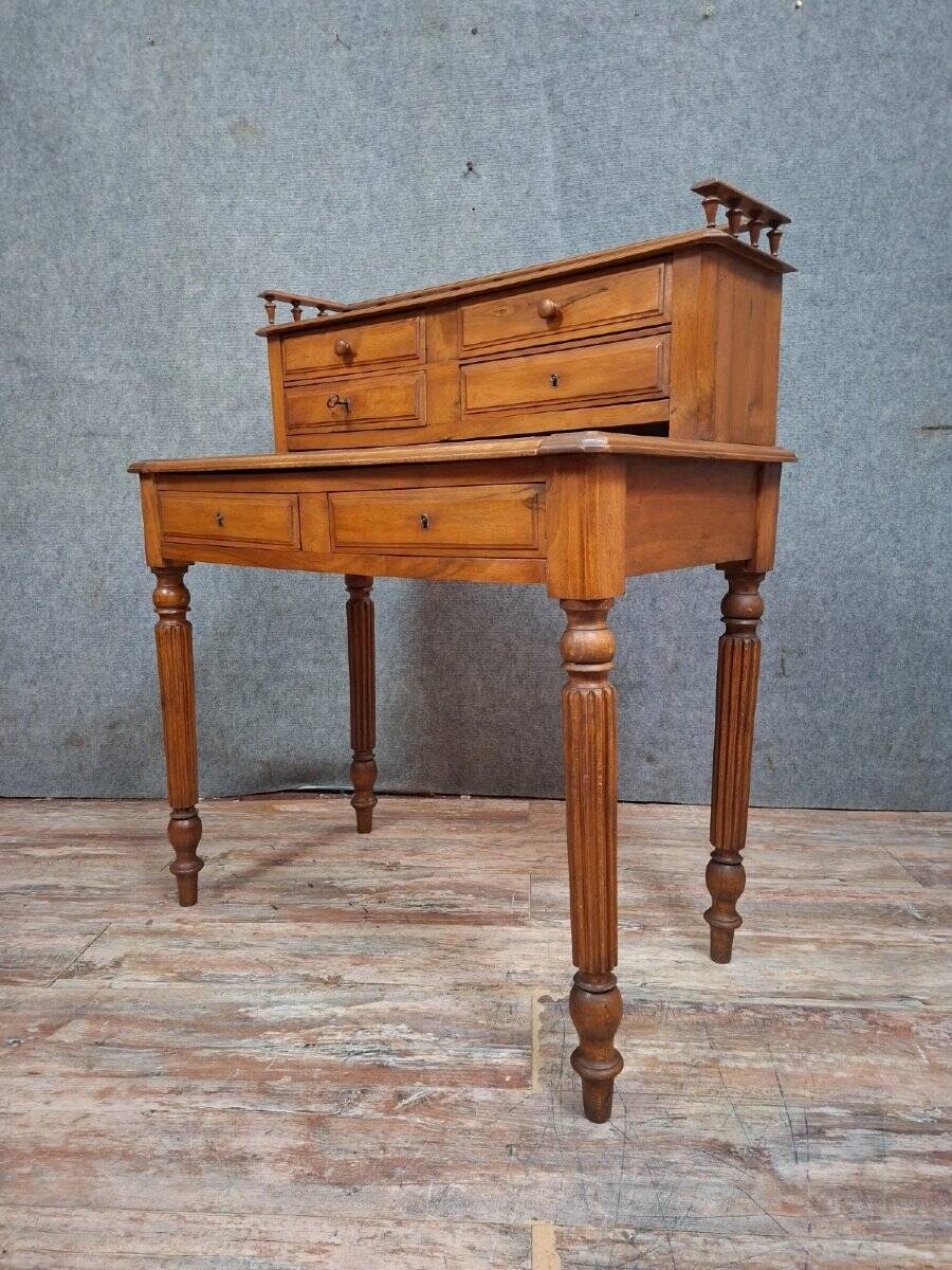 Antique Louis Philippe style desk with a tiered design - walnut - 19th century