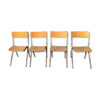 Lot of 4 chairs compass feet