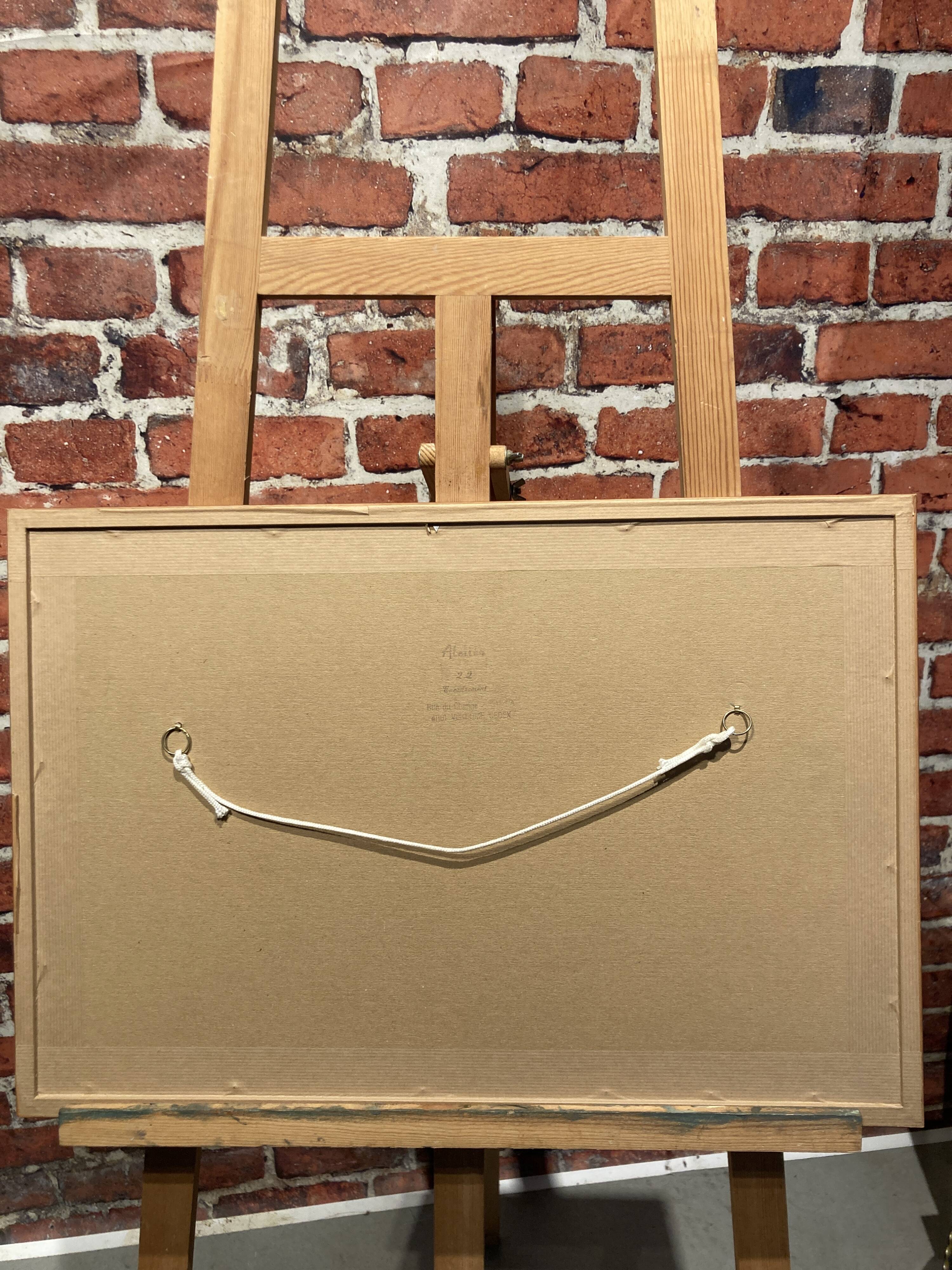 Framed horse drawing.