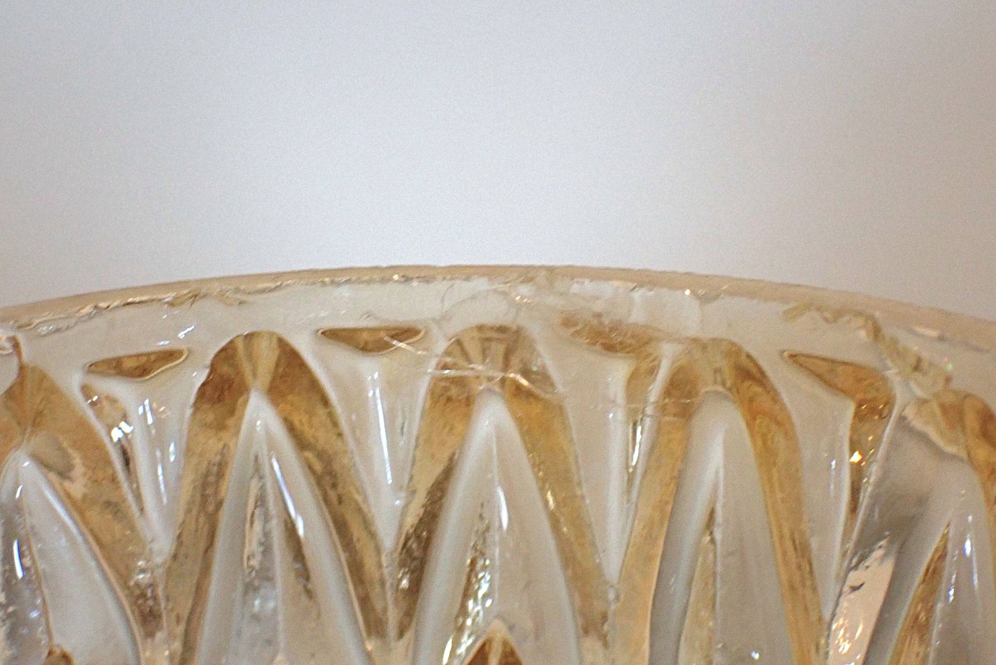 Pair of vintage globes for lighting - amber glass