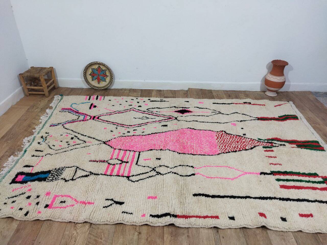 Handmade wool Berber rug 300 X 195 CM