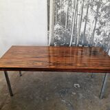 Coffee table from the 70s, chrome and rosewood