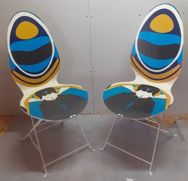 Paire de chaises Haute couture Christian Lacroix