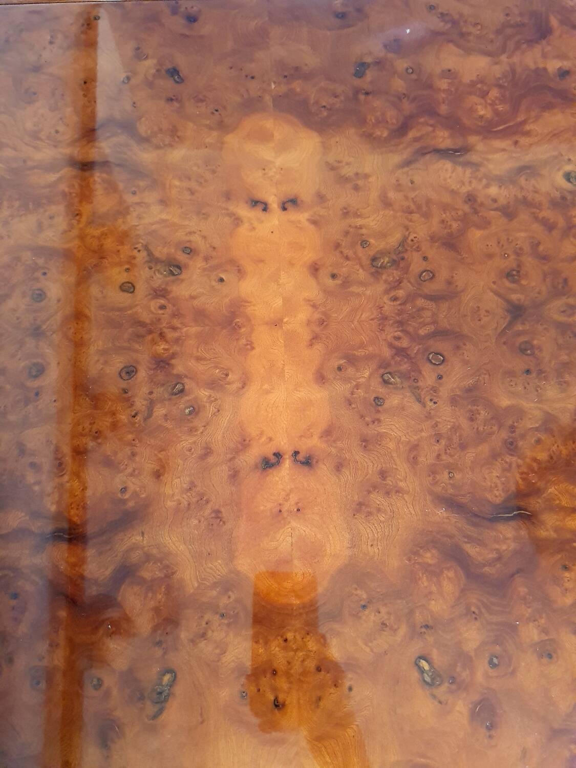 Elm burl coffee table, 70s