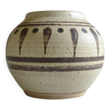 Vase en grès signé céramiste à identifier