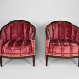 Art Deco Salon by Paul Follot in pink velvet, circa 1920