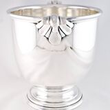 Silver metal champagne bucket with shell handles