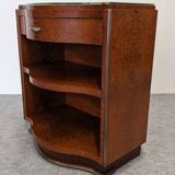 Paire de tables de chevet en loupe d'amboine Art déco vers 1920