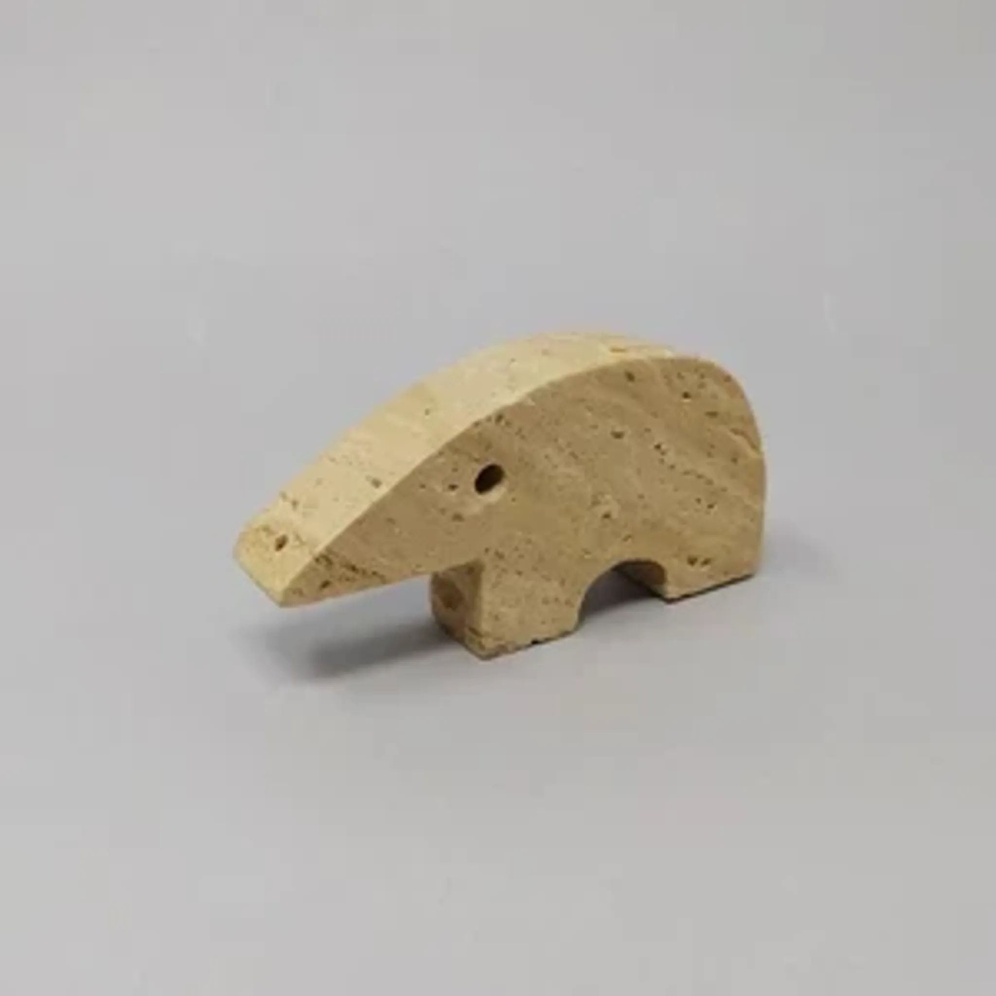 Rare set of 4 mid-century travertine anteater sculptures by Enzo Mari for F.lli Mannelli, 1970s