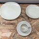 Old service pullivuyt 14 plates and 5 cups vintage white ceramic