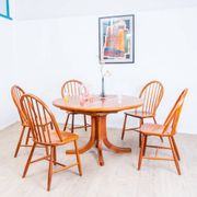 1970s solid teak dining table with Scandinavian design.