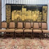Set of 11 Louis XIII - Renaissance style chairs