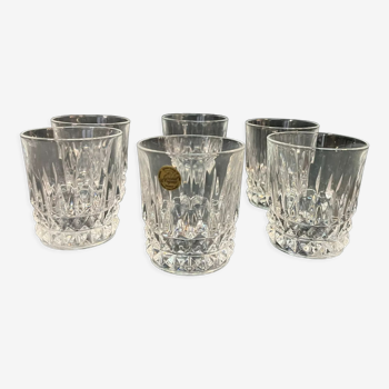 Six crystal glasses of Arques model Villandry XXth