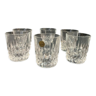 Six crystal glasses of Arques model Villandry XXth