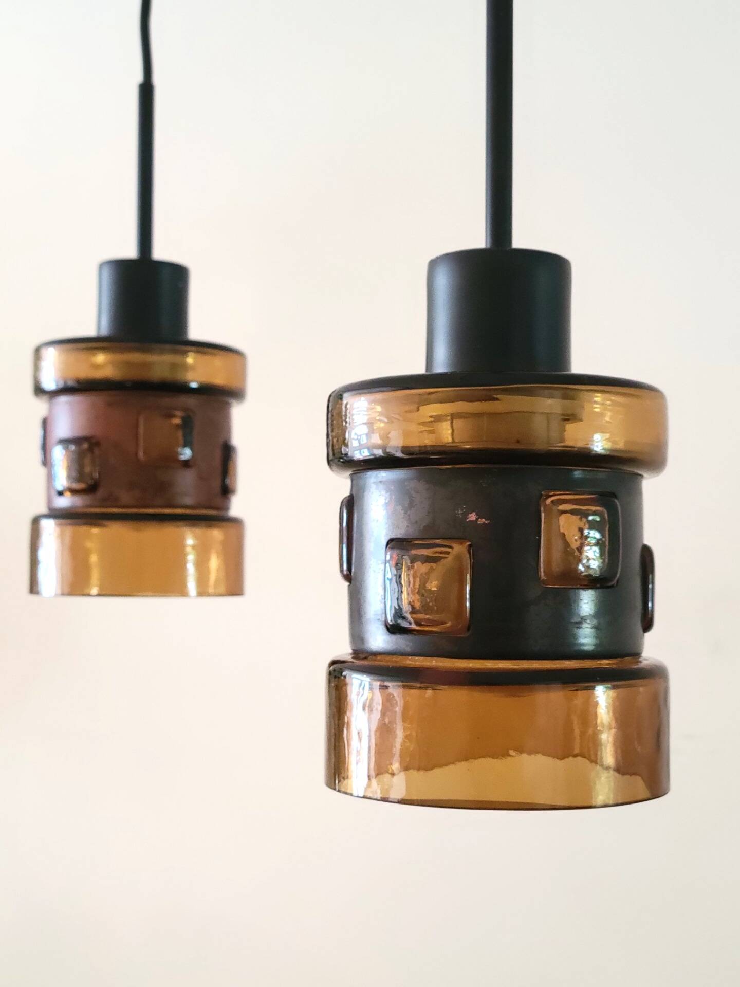 Set of 2 pendant lamps by Victor Bernt for Flygsfors, Sweden, 1960